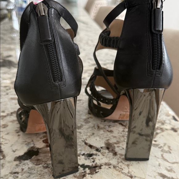 BCBG Elegant Black Strappy Heels - Picture 2 of 3